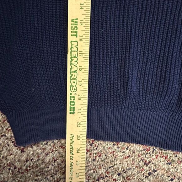 Aritzia Tna Beacon Navy Chunky Rib Knit V-Neck LS Oversized Sweater Sz 1/XXS-XS - Picture 10 of 10